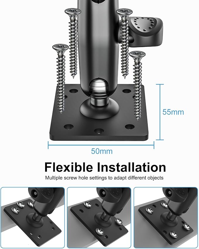 Small Tablet Wall Mount iPad Holder, Metal 360° Adjustable Stand, Alloy Base - Image 5