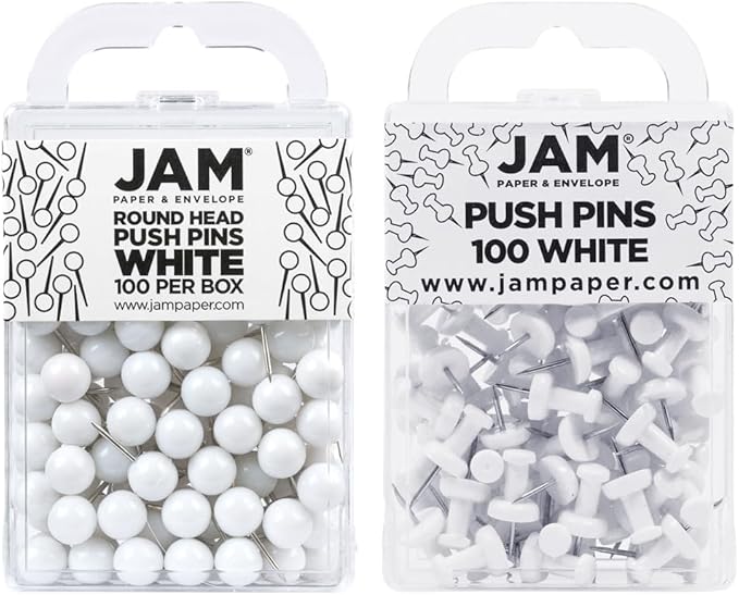 JAM PAPER Colorful Push Pins by JAMPaper