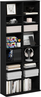 Furinno Jaya DVD Shelf, 16-Shelf Wide CD Rack, Media Shelf by Furinno-FitsYourSpaceFitsYourBudget