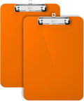 Mr. Pen- Plastic Clipboard, 12.5" x 9", 2 Pack, Orange Clipboard Plastic | Low-Profile Metal Clip with Retractable Hanging Hole