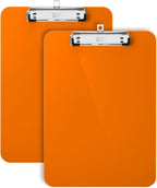 Mr. Pen- Plastic Clipboard, 12.5" x 9", 2 Pack, Orange Clipboard Plastic | Low-Profile Metal Clip with Retractable Hanging Hole