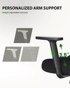 marsail ergonomic office chair with lumbar support and showing dimensions