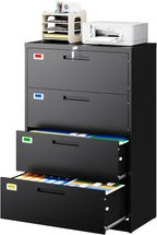 PEUKC 4 Drawer File Cabinet, Lateral Filing Cabinets - Image 3