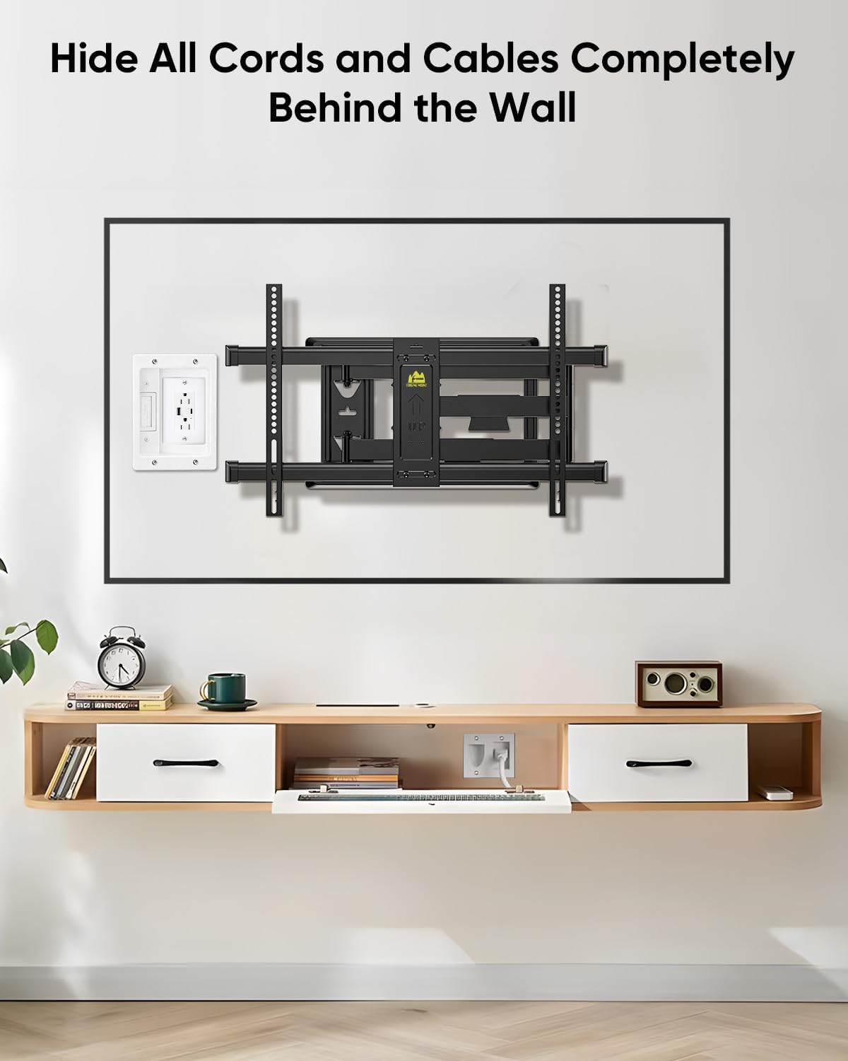 FORGING MOUNT TV Cord Hider for Wall Mounted TV with 2 AC Outlets,USB-A/USB-C...