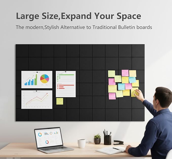 G Gamit Large Felt Wall Tiles Bulletin Board, Large Cork Board Alternative - Image 4