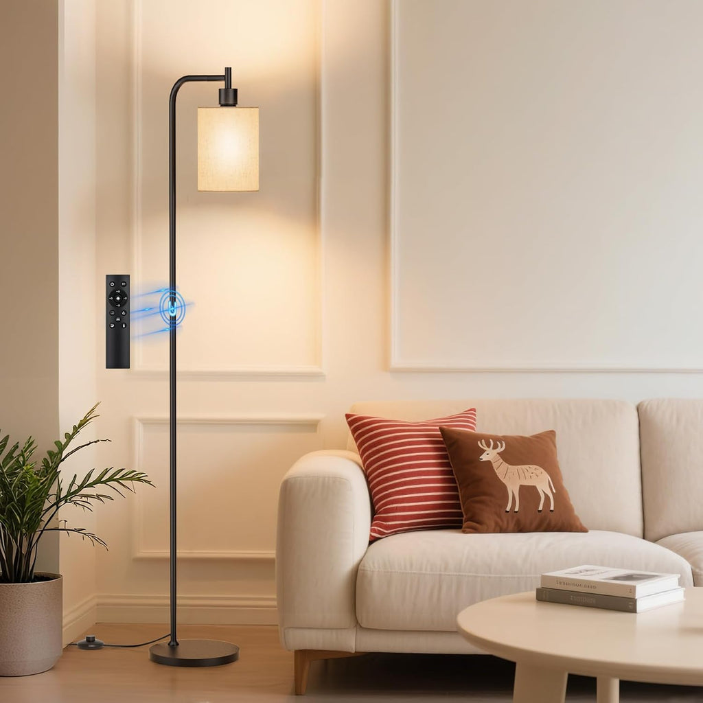 sibrille floor lamp with linen shade, dimmable tall, main product view