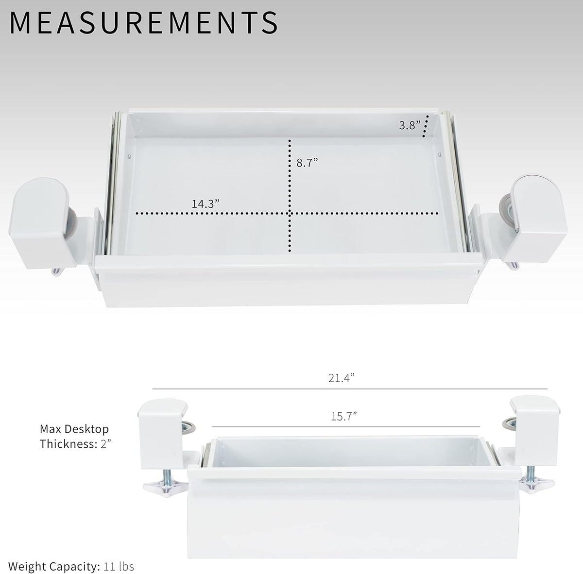 VIVO 16 inch Clamp-On Sliding Pull-out Drawer without Shell for Office Desk, ...