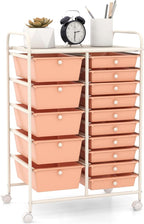 GOFLAME 15-Drawer Rolling Storage Cart, Craft Storage Cart by GOFLAME