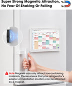 Magnetic Mount for Skylight Calendar 15” (Gen 2), Refrigerator Metal Surface Adapter with Dual Magnets, White Back Plate Stand Accessory for Kitchen Command Center