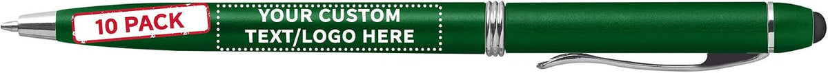DISCOUNT PROMOS Custom Twist Action Plastic Stylus Pens, Personalized Bulk Pack