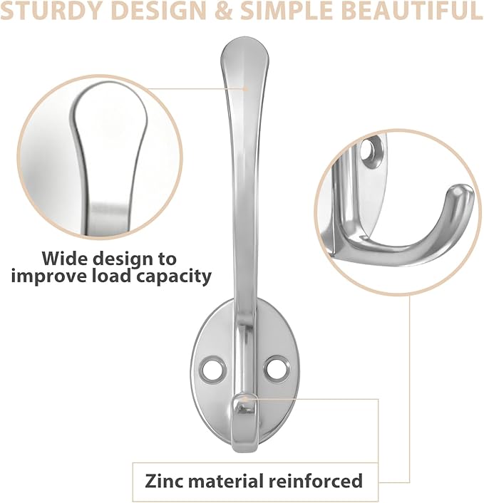 Homanu 14 Pack Coat Hooks Wall Mounted - Image 4
