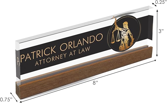 Artblox Personalized Office Desk Name Plate and Business Card Holder | Clear - Image 2