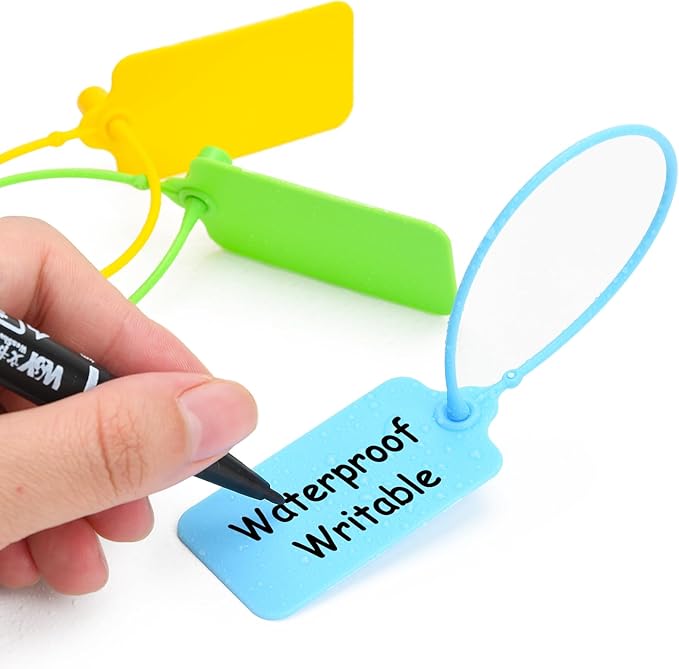100 Blank Plastic Tags for Labeling Waterproof Hanging Labels Writable Tags - Image 2