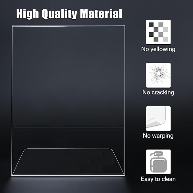 xydstay 12pack 8.5x11 Acrylic, L Shape Clear Plastic, Menu Holder, Unbreakable - Image 3