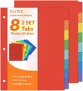 SUNEE 8 Tab Binder Dividers, Plastic Dividers by SUNEE