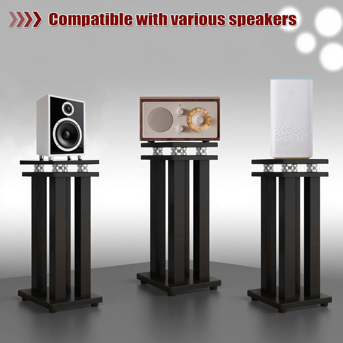 17 Inch Spring Isolation Speaker Stands, Heavy Duty 110lbs Pair