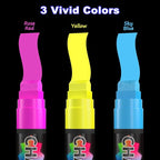 FansArriche Jumbo Window Markers, 3 Pack 15mm Neon Chalk Pens, Liquid Chalk - Image 2