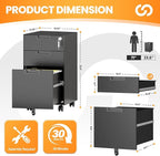 AFAIF 3 Drawer File Cabinet - Image 3