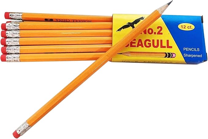 Seagull Pencils Pre-sharpened No. 2 144/box 12 Boxes of 12 New Improved Eraser - Image 2