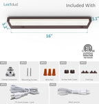Leetdud LED Under Cabinet Lighting Hardwired or Plug in, 16 Inch 8W, Dimmable 5 - Image 9