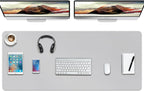 Boutilon Leather Desk Pad Protector, Non-Slip Mouse Pad, Laptop Desk Pad