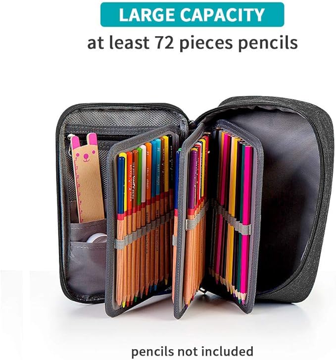 Number-one Large Capacity Pencil Case, 72 Slots Colored Pencil Pouch Bag - Image 3