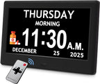 7'' dementia clocks for seniors, large display digital, main product view
