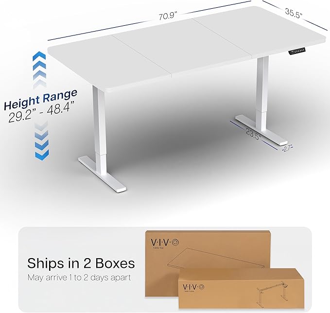 VIVO Electric 71 x 36 in Standing Desk, Memory Height Adjustment, 1B Series - Image 3