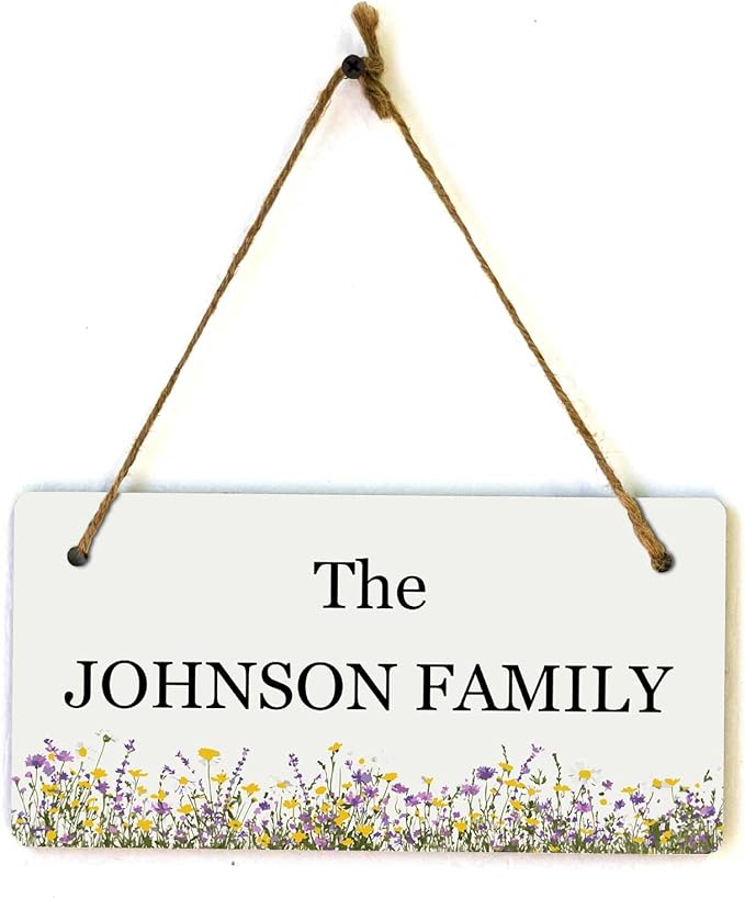 Signs ByLITA Wildflower Meadow Personalized Hanging Wall or Door Sign | Custom - Image 9