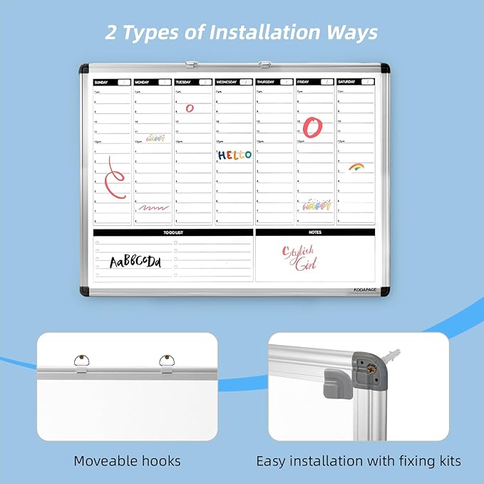 Large Weekly Dry Erase Board, Weekly Planner whiteboard - Image 4
