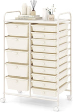 COSTWAY 15-Drawer Rolling Storage Cart, Mobile Utility Cart by COSTWAY