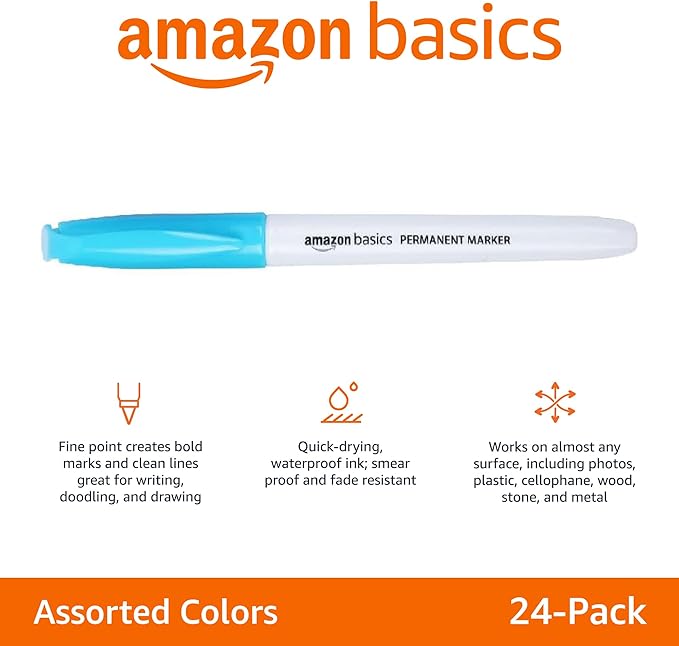 Amazon Basics Fine Tip Point Permanent Markers - Image 4