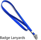 Beebel Blue Lanyards 100 Pack Nylon Flat Badge Lanyard Bulldog Clip - Image 4