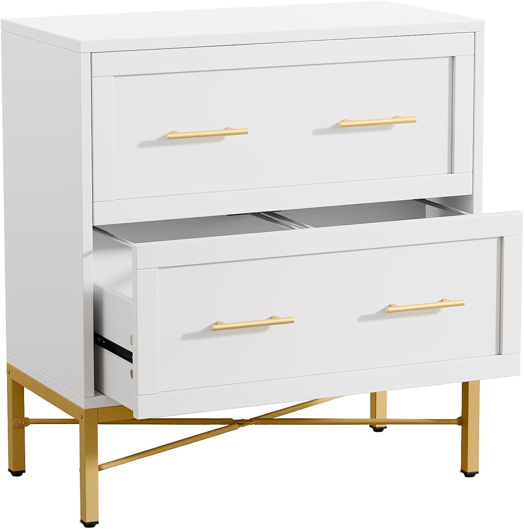 tribesigns modern white 2 drawer file cabinet, lateral, view 9