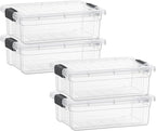Superio Storage Bins with Lids- 4 Pack, 4.5 Qt Clear Boxes by Superio