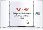 72” x 40” Foldable Whiteboard Dry Erase Board Large Tri Folding Whiteboard by Unknown