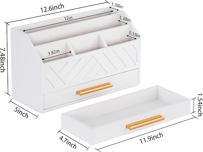 dreampossible white Wood Desk Organizer and Accessories - Image 3