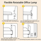 led desk lamp with clamp & flexible arm, side view