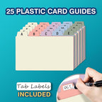H4D 3x5 Index Card Holder with 100 Heavyweight Ruled Index Cards and 25 Plastic - Image 5