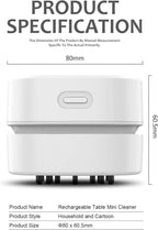 ODISTAR Desktop Vacuum Cleaner, Mini Table dust Sweeper Energy Saving, High - Image 2