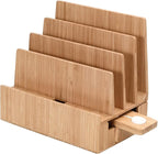 MobileVision Slim Bamboo Charging Station & Compatible Adapter - Image 2