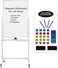 Max-officoo 40" x 28" Mobile Dry Erase Whiteboard Double-Sided White Boards on by Unknown