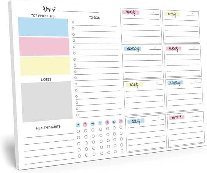 JAMIEKA 52Color Weekly Tearable Planners Pad - Image 9