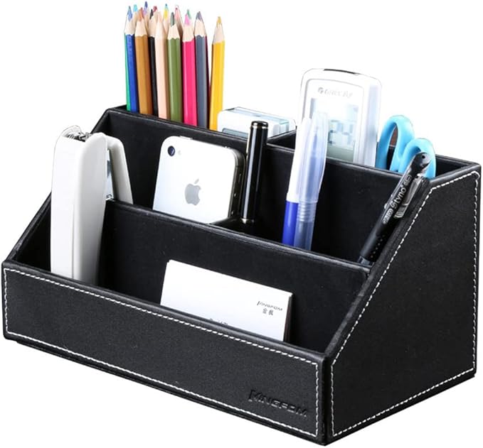 KINGFOM Pu Leather Desk Organizer by KingfomLeatherHomeOfficeDecor
