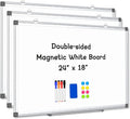 AMUSIGHT 3 Pack Double-Sided Magnetic Whiteboard, Aluminum Frame White Board by AMUSIGHT