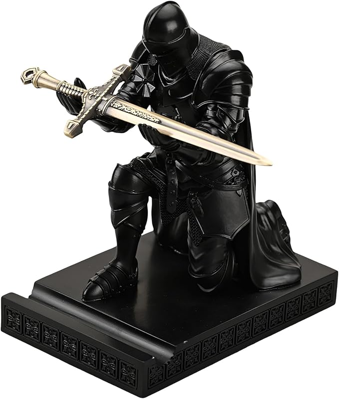 Amoysanli Medieval Armored Warrior Wearing Outerwear, Mobile Phone Stand Knight by Amoysanli