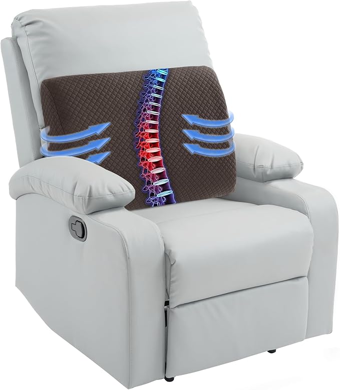 HOMBYS Lumbar Support Pillow for Recliner Chair, Memory Foam Back Support by HOMBYS