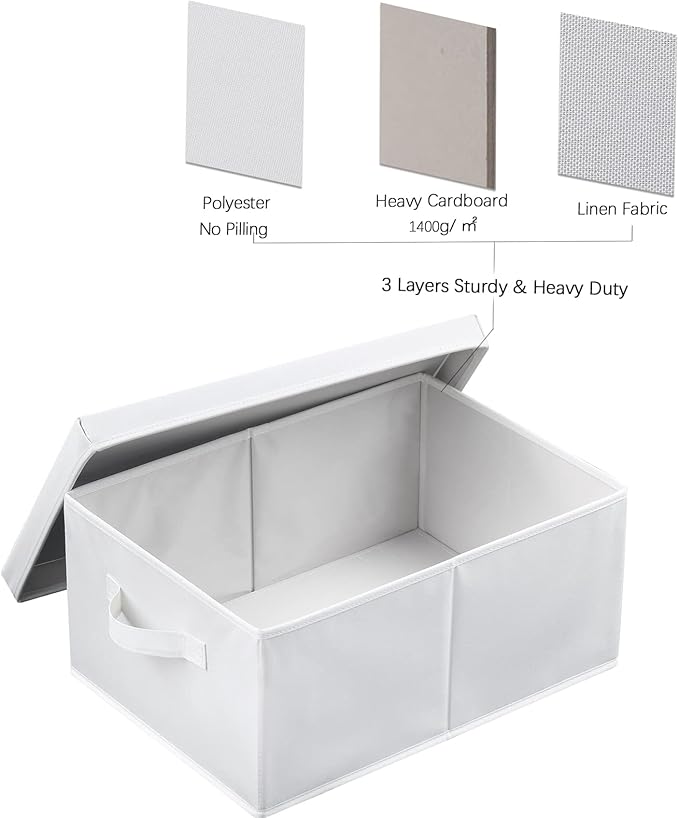 HOONEX Storage Bins with Lids for Organizing, Storage Boxes with 2 Carrying - Image 5