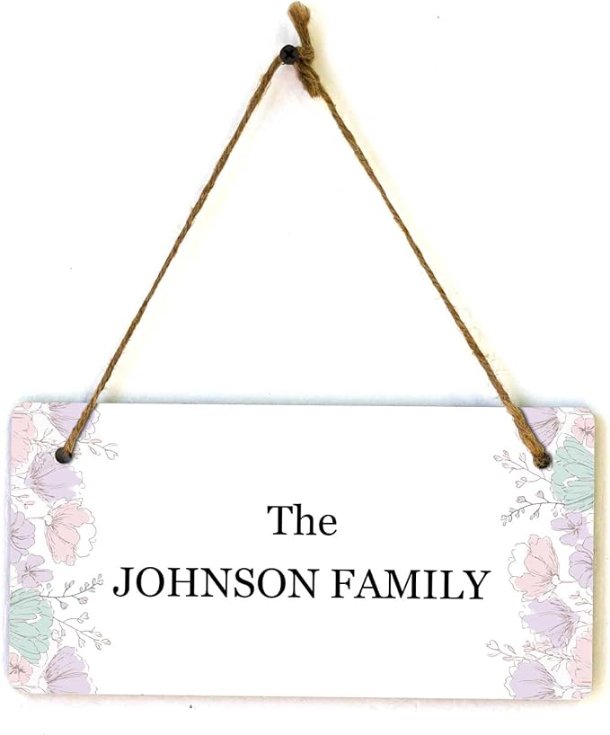 Signs ByLITA Spring Pastel Florals Personalized Hanging Wall or Door Sign | - Image 9