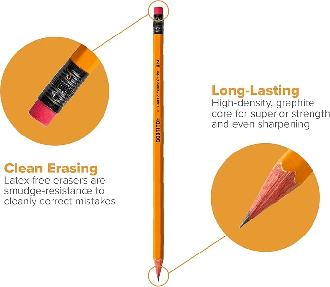 Bostitch Office Premium #2 Pencils, American Cedar Wood, Pre-Sharpened - Image 2